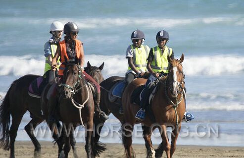 麦当娜收养的孩子们在新西兰海边骑马游乐.jpg